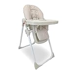 My Babiie MBHC8 Premium Highchair – Adjustable, 3 Recline Positions, 6 Height Settings, Removable Tray, Padded Seat, Foldable, for Toddler, from 6 Months to 3 Years (15kg) – Oatmeal