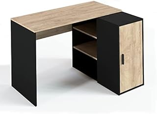 Amazon Brand  Movian Lodi Corner Desk with Storage, 120 x 90 x 77cm  Oak/Black