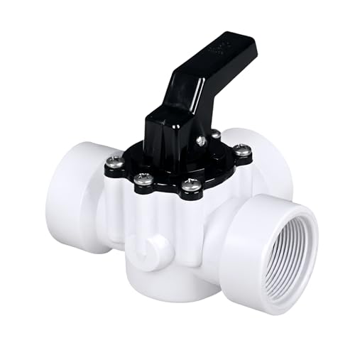 FibroPool 1-1/2 3-Way Pool Diverter Valve Female Threaded CPVC - 360 Rotating Handle - Pool Splitter Valve for Pools Spas Heaters & Plumbing