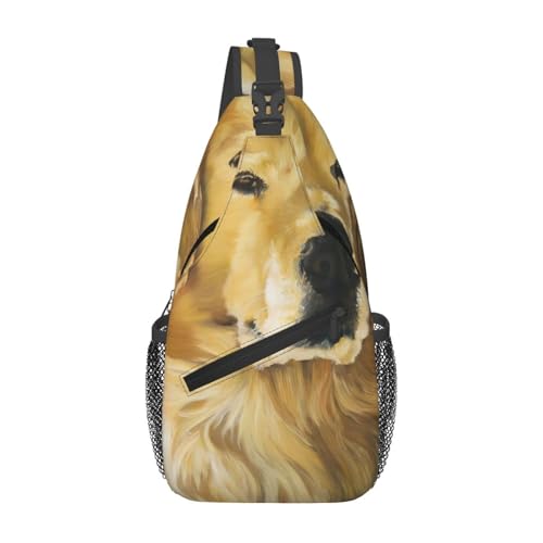 Sac à bandoulière Golden Retriever motif plein air pour sac de poitrine homme