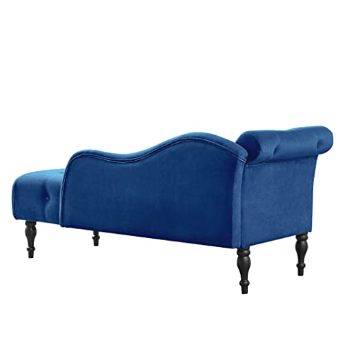 Image of Eafurn 60.6 inch Chaise Lounge Chair Indoor, Oversized Upholstered Sofa Bed for Living Room, Tufted Velvet Sleeper Couch Comfy Recliner Bedroom Reading Seat | Breathable material