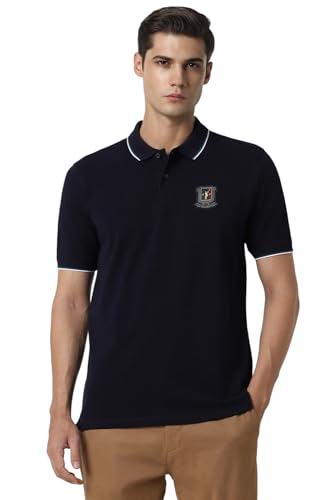 Image of Peter England Men's Cotton Blend Regular Fit T-Shirt