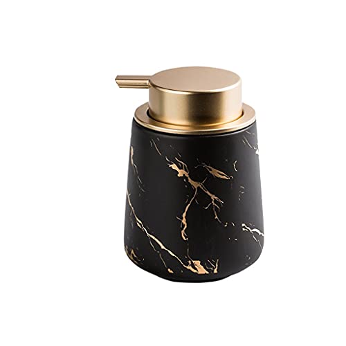 Matte Marble Ceramic Soap Dispenser 400ml Gold Pump