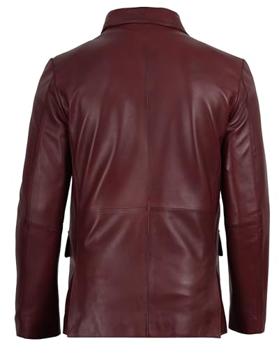 Image of Mens Real Lambskin Leather Blazer Jacket Sport Coat Style Business Casual