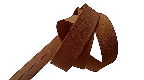 Biais Uni MARRON CLAIR 20 mm x 5 mètres - Ruban Accessoires de Couture Uni - Vendu par 5 mètres (marron clair)