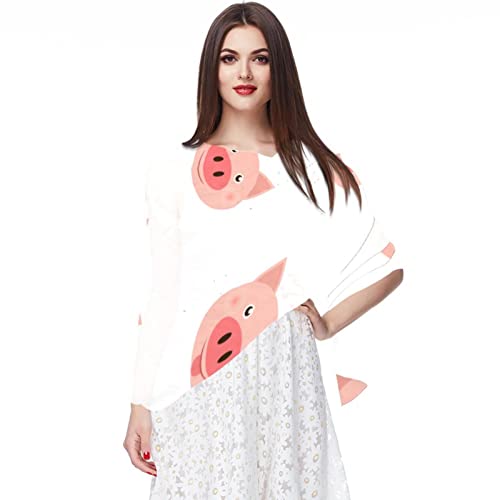 Écharpe en mousseline de soie femme foulard multicolore chic Little Pig Blush Her Cheek