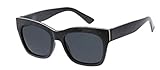 Peepers by PeeperSpecs Women's Shine On Sun Square Sunglasses, Black-Polarized, No Correction, 53 + 0