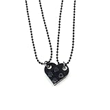 2Pcs Red Love Heart Brick Beads Chian Pendant Necklace for Women Men Girl Boy Best Friend Detachable...