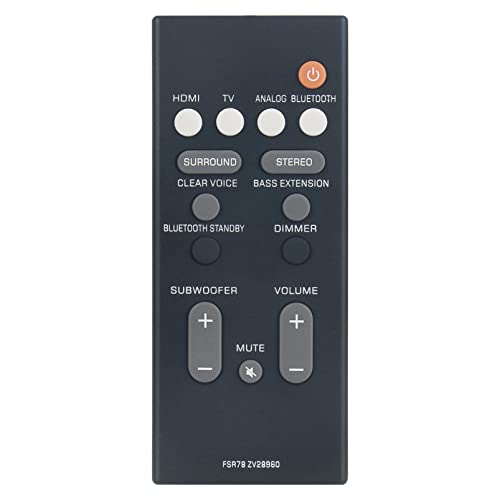 ALLIMITY FSR78 ZV28960 Télécommande Remplacer pour Yamaha Soundbar ATS-1060 YAS-107 ATS-1070 YAS-207 NS-WSW42 ATS-2070 YAS-CU207 YAS-106 FSR78-ZV28960