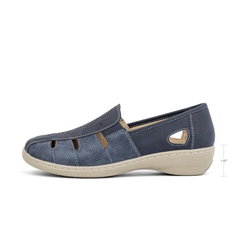 Image of VJH confort Women's Flat Shoes, Slip-on Round Toe Light Weight Comfort Casual Walking Shoes
