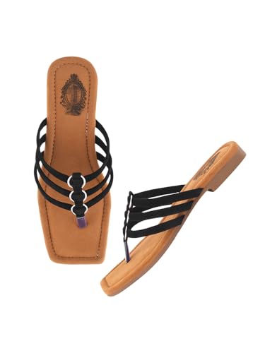 Shoetopia Stylish Solid Black Flats For Women /EU39