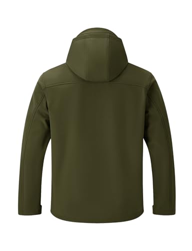 BGOWATU Men's Softshell Jacket Fall Winter Warm Fleece Lined Hooded Jacket Lightweight Windbreaker Casual Coats with Pockets3
