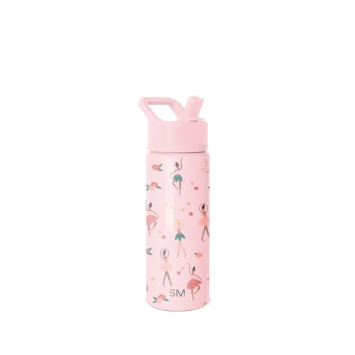 Simple Modern Kids Water Bottle with Straw | Insulated Stainless Steel Reusable Tumbler for School, Girls, Boys | Summit Collection | 530ml | Pink Ballerina