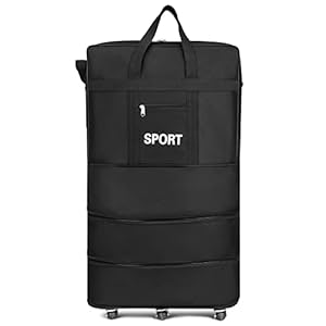 LANRU Uitbreidbare koffertas Opvouwbare rolbagagetas voor reiszaken