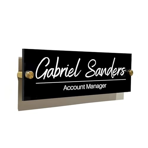 BLACK ACRYLIC Custom Signs for Office Doors - Name Plate
