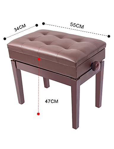 KOIAMVZW Tabouret de Piano en Simili Cuir avec Compartiment de Rangement, Cadre en Bois Massif, capacité de Charge jusqu’à 180 kg, Hauteur réglable de 10 cm, 55 x 34 x 47-57 cm, Marron - Les Beatles, Paul McCartney, John Lennon, RIngo Starr, George Harrison KOIAMVZW Tabouret de Piano en Simili Cuir avec Compartiment de Rangement, Cadre en Bois Massif, capacité de Charge jusqu'à 180 kg, Hauteur réglable de 10 cm, 55 x 34 x 47-57 cm, Marron – Image 4