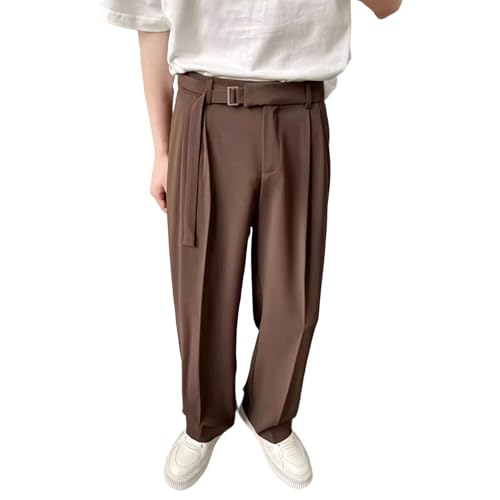Pantalon de travail ample en soie glacée homme coupe droite