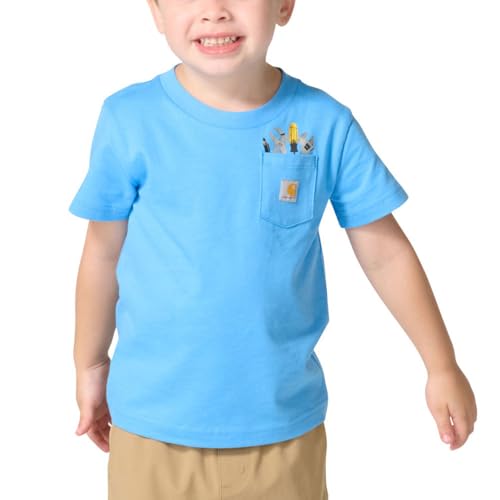 Carhartt Baby Boys Short Sleeve Tool Pocket Tee Azure Blue 3T