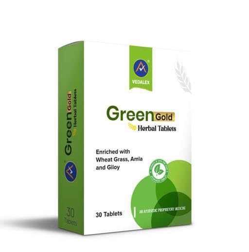 Vedalex Green Gold Herbal 30 tablets 1000 mg | Contains - Wheat grass , Amla ,Giloy , Aloevera , Punernava , Sounf , Ashwagandha & Kali jeeri | High nutrients , Antioxident , Amino acid , Chlorophyll ,Immunity Booster , Detox-image-30