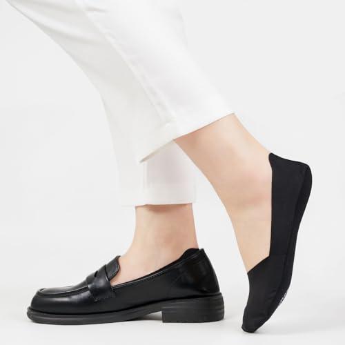 Image of No Show Socks for Women, Non Slip Nylon Thin Footies Invisible Silky Low Liner Socks for Loafers Flats 6 Pairs