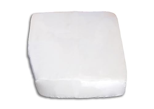 Jonic Essentials Motorhome Caravan Bedding White Fitted Sheet for Left hand Cut Off Shaped Motorhome Caravan Mattress Beds, Luxury Polycotton 200 TC, Elasticated All Around, Made in UK (137/190/30cm)