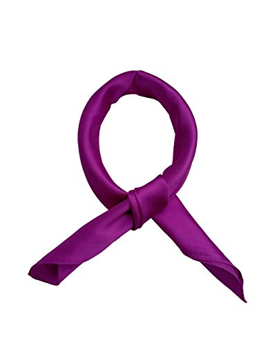 Women’s Solid Color Square Scarf Neckerchief (Purple)