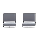 Flash Furniture Grandstand Portable Stadium Seats for Bleachers or Benches, Folding Padded Stadium Chairs with Handle, Pack of 2, 500 lb. Weight Capacity, Gray