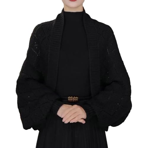 XQILGVF Weiche Schals und Tücher mit Ärmeln für Damen, Warmer Strickschal für Herbst und Winter, multifunktionaler Schal mit Ärmeln (Black,One Size)