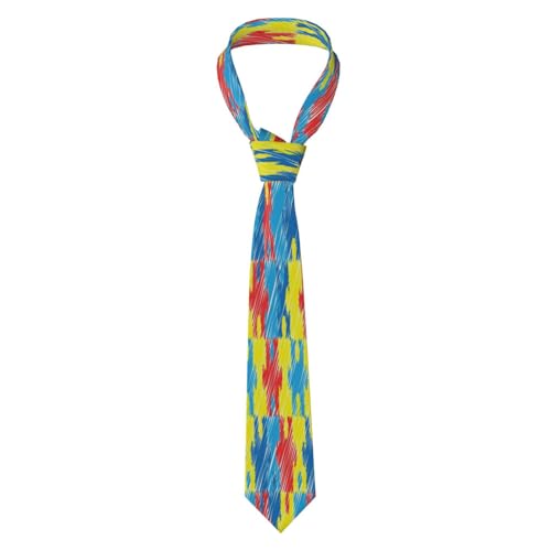 Jigsaw Pattern Men'S Classic Silk Smooth Tie, Suitable For Pairing With Formal Occasions