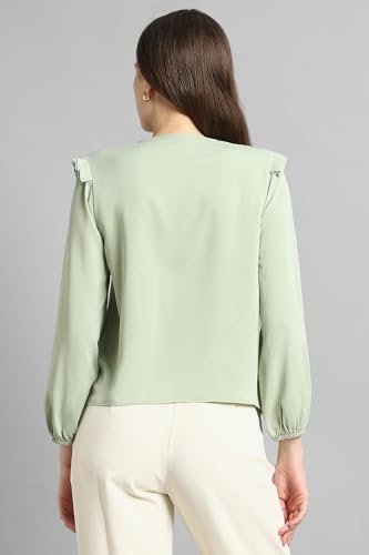 Image of Van Heusen Women Polyester Regular Fit Solid Full Sleeve Casual Shirt