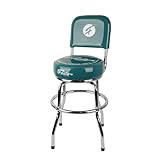 FOALS 24-Inch Guitar Stool, 360° Swivel Bar Stools with Ergonomic Backrest, PU Leather Padded Non-Slip Round Seat for Adults, FBS-24 (Green)