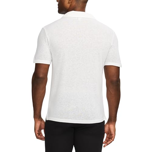 Polo de hombre SAKS Fifth Avenue de mezcla de lino, manga corta y cuello Johnny miniatura 4