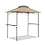 COBANA Grill Gazebo 8’x 5’ Outdoor Patio Backyard BBQ Grill Shelter Double Tiered Soft Canopy Top with Steel Frame and Bar Counters, Beige