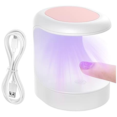 Mini Uv Nail Lamp, AISEELY LED Gel Nail Lamp, 60s Quick Drying Portable Nail Dryer Polish USB Lamp for DIY Nail Glue Gel, Gel Polish, Poly Extension Gel (Pink) Cover