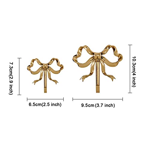 Home Decorative Hook Bow-Knot Brass Hook Wall Hooks For Hanging Hook For Coat Hat Towel Multi-Purpose Hooks (Color : Gold, Size : Pack Of 2) #TOP6