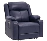 EONIX Wall Hugger Recliner for Small Space, Real Zero Clearance Power Recliner, Lazy Boy Recliner Chair with Cup Holders for RV, Living Room, Bedroom, SXXY011990, Navy Blue