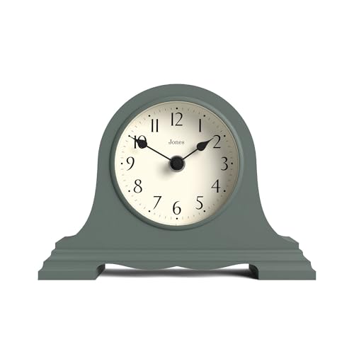 JONES CLOCKS® Speakeasy Mantel Clock | Classic Napoleon’s hat Design | Green | Contemporary Classic Style for Desk, Table, Shelf or Bedside