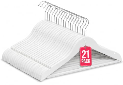 COM FORT HOUSE Perchas Infantiles de Madera Blanco 30 cm Pack 21