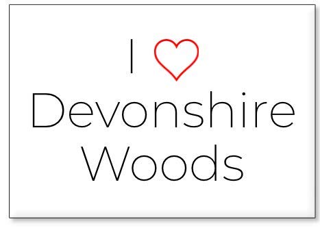 I Love Devonshire Woods fridge magnet