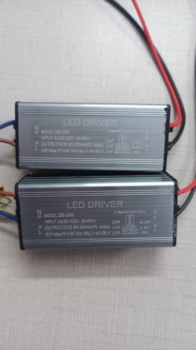 Image of 24Watt 600mA Led Driver, Input AC 240V, Output DC 24V to 40V, IP65 Waterproof, With 4Kv Surge,OVP,UVP,OTP Protection For Street /Flood Light Repairing | BIS Approved (Pack of 2)