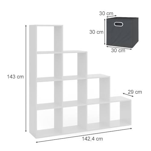 Étagère en escalier Vicco modulable avec 6 boîtes de rangement - 4