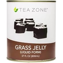 Tea Zone Grass Jelly [27 fl oz] Authentic Herbal Boba Topping for Bubble Tea, Milk Tea & Desserts | Ready-to-Use, Jiggly Texture