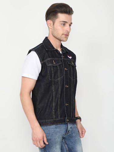 Image of VROJASS Denim Casual Half Sleeeves Men's Jacket Classy Winter Wear for Boy's(JX-OV1S-SFDQ)
