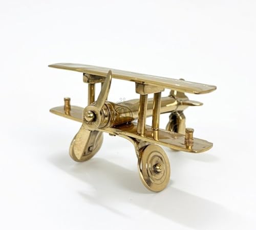 Image of DSH CRAFTING YOUR CURIOSITY Brass Jet Plane Vintage Aeroplane Table Top Decorative Showpiece Miniature Statue Home Interior Decor Item Gift