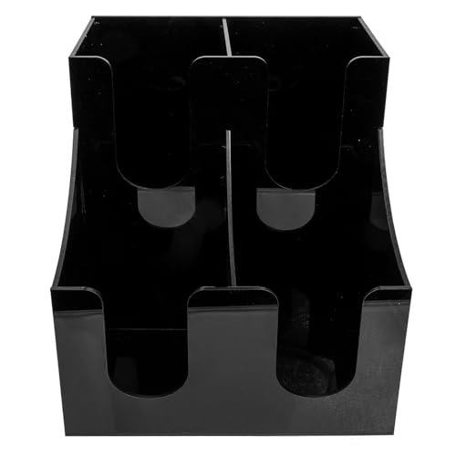 Porte-gobelets de rangement acrylique noir fin des comptoirs encombrés