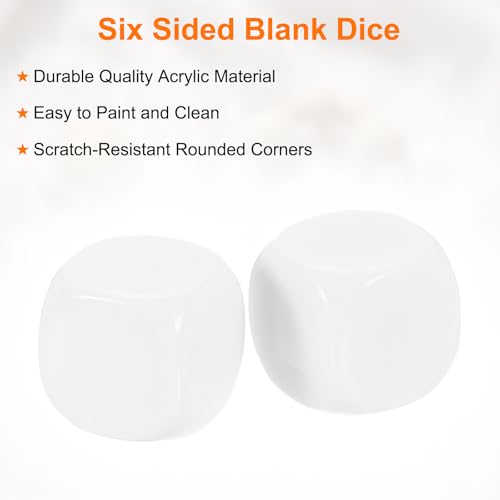 Cubos blancos en blanco de 2 cm con esquinas redondeadas y superficie lisa para grabar 4