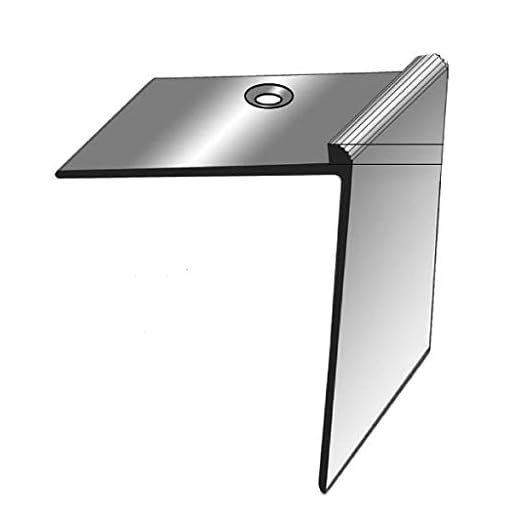 20 mètres (20 x 1 m) Nez de marche / Cornière pour escaliers (40 mm x 37 mm x 2 mm), aluminium anodisé, foré, couleur: argent