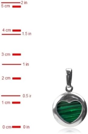 Sterling Silver Imitation Malachite Heart Round Earrings Pendant Set Rolo Chain 18 Inches - Image 3