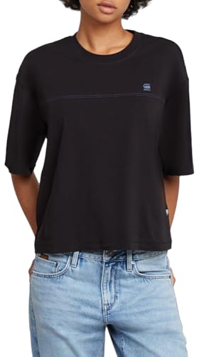 G STAR Para Mujer Top Holgado con Costura Horizontal, Negro (dk Black D26134 336 6484), S