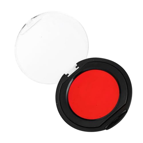 Tofficu Almohadilla de Tinta Portátil Redonda Mini y Duradera para Accesorio Versátil para y Oficina Compatible con Múltiples Color Rojo